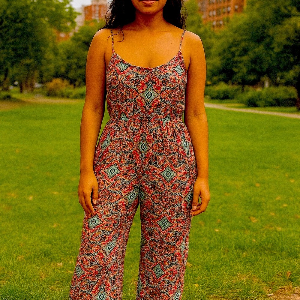 Elegant Women's Patterned Jumpsuit